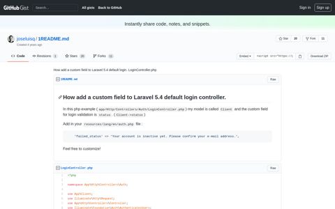 How add a custom field to Laravel 5.4 default login controller.