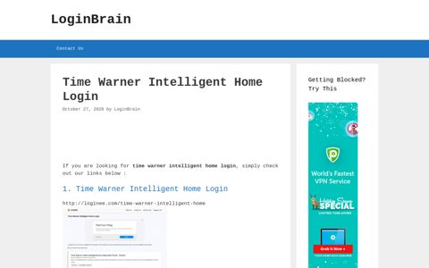 Time Warner Intelligent Home Login - LoginBrain