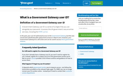 What is a Government Gateway user ID? - FreeAgent