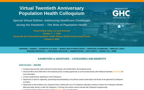 Grantors - Population Health Colloquium