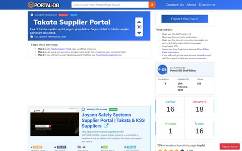 Takata Supplier Portal