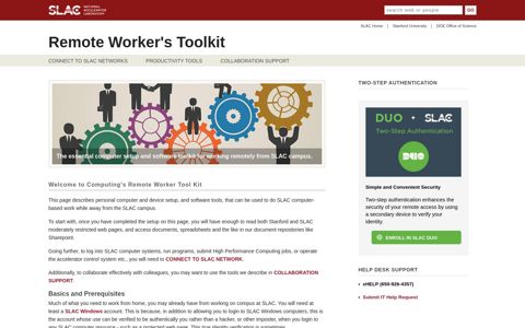Remote Worker's Toolkit | SLAC National Accelerator Laboratory