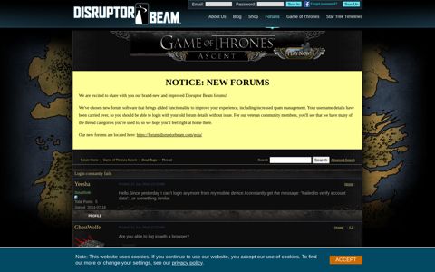 Login constantly fails | Game of Thrones Ascent Forums