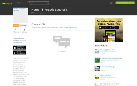 Home - Energetic Synthesis Podcast | Free Listening on ...