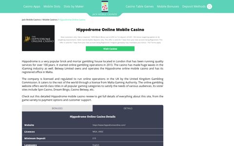 Hippodrome Online Casino Mobile | Bonuses and Promotions