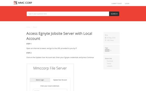 Access Egnyte Jobsite Server with Local Account - MMC Corp ...