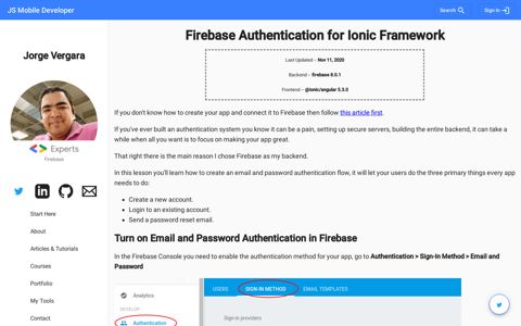 Firebase Authentication for Ionic Framework - Jorge Vergara