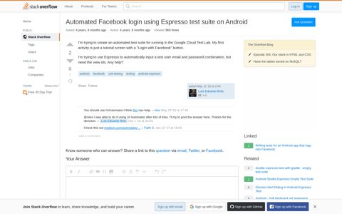 Automated Facebook login using Espresso test suite on Android