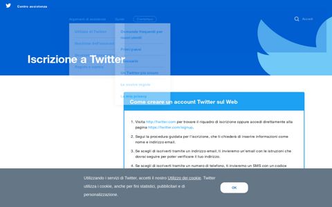 Iscrizione a Twitter - Twitter Help Center