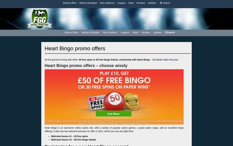 Heart Bingo Promo Code for Dec 2020 - Football Ground Guide