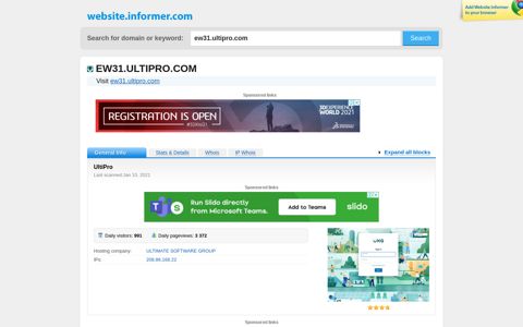 ew31.ultipro.com at Website Informer. UltiPro. Visit Ew 31 Ulti ...