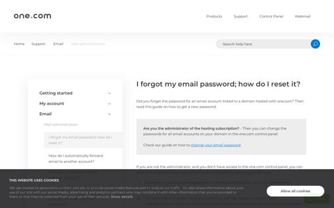 I forgot my email password; how do I reset it? – Support | one ...