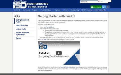 Getting Started with FuelEd - Independence School District