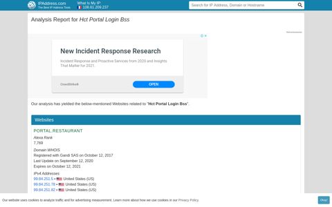Hct Portal Login Bss | Analysis Report - IPAddress.com