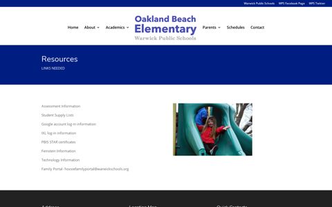 Resources - Oakland Beach Elementary School - Warwick ...