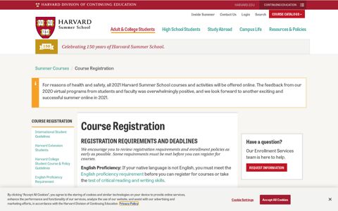 Course Registration | Harvard Summer School