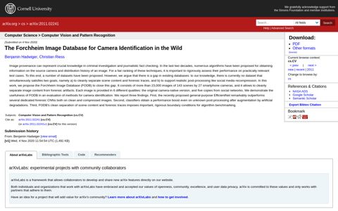 The Forchheim Image Database for Camera Identification in ...