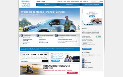 Honda Financial Services: Financing, Lease and Warranty ...