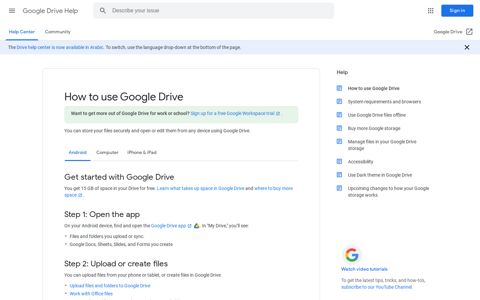 How to use Google Drive - Android - Google Drive Help