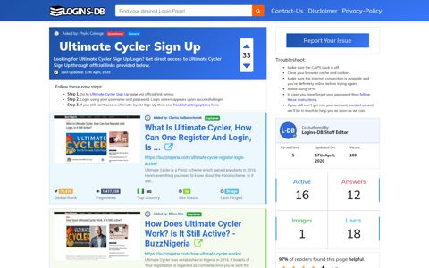 Ultimate Cycler Sign Up - Logins-DB