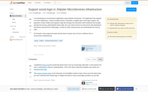 Support social login in JHipster MicroServices infrastructure ...