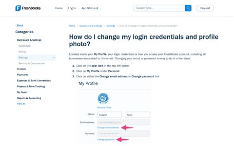 How do I change my login credentials and profile photo ...
