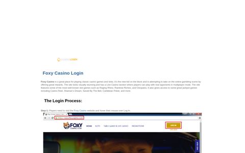 Foxy Casino Login | casinologin