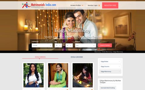 Ediga Matrimony - Hindu Ediga Matrimonial For Shaadi And ...
