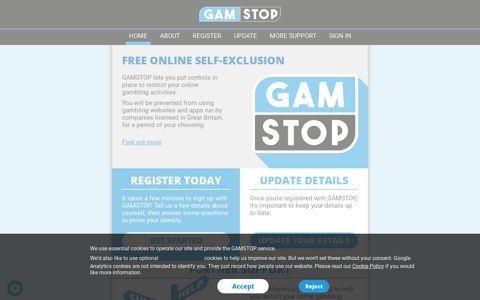 GAMSTOP - Gambling Self-Exclusion Scheme