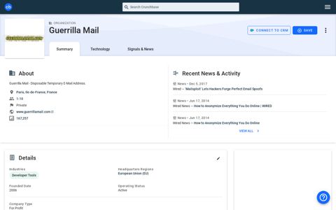 Guerrilla Mail - Crunchbase Company Profile & Funding