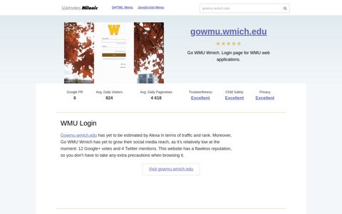 Gowmu.wmich.edu website. WMU Login.