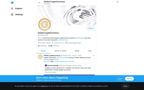 Global CryptoCurrency (@TheGCCcoin) | Twitter
