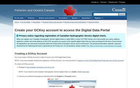 Create your GCKey account to access the Digital Data Portal