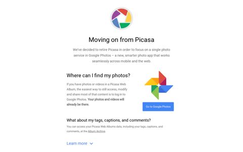 Moving on from Picasa - Google