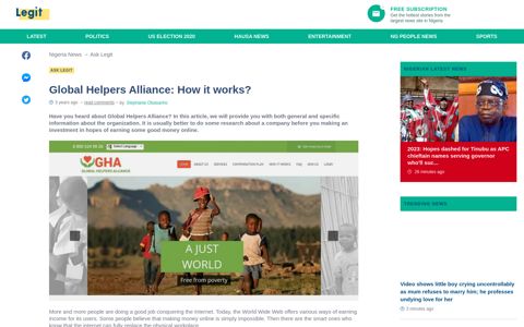 Global Helpers Alliance: How it works? ▷ Legit.ng