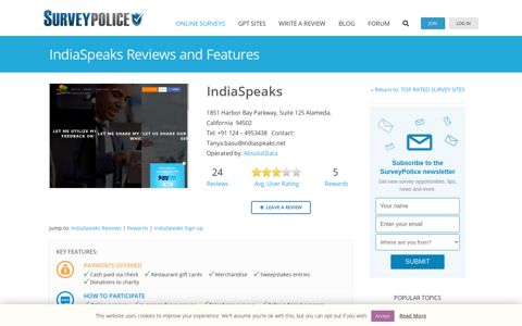 IndiaSpeaks Ranking and Reviews – SurveyPolice