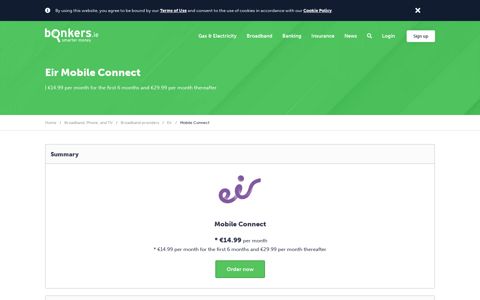 eir Mobile Connect Mobile €29.99 (€14.99 intro) | bonkers.ie