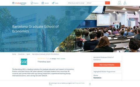 Barcelona Graduate School of Economics | University Info | 9 ...