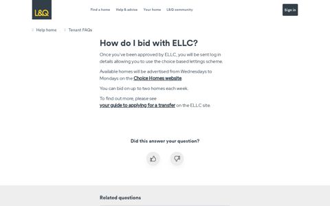 How do I bid with ELLC? - L&Q Help & Advice
