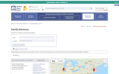 Family Advocacy - Rhode Island Medical Home Portal