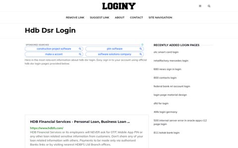 Hdb Dsr Login ✔️ One Click Login - loginy.co.uk