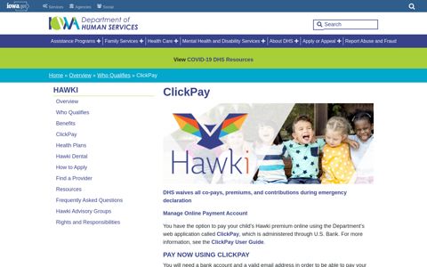 ClickPay | Iowa Department of Human Services