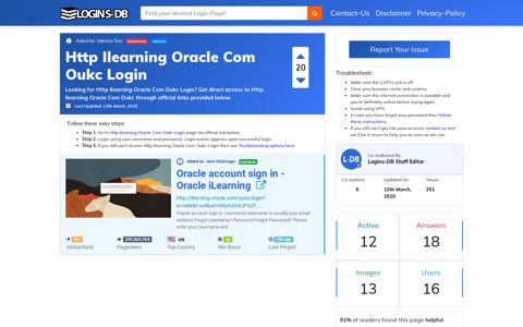 Http Ilearning Oracle Com Oukc Login - Logins-DB