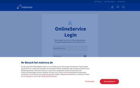 OnlineService Login - Mainova AG