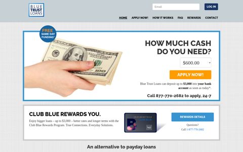 Blue Trust Loans: Payday Loan Alternatives Up to $3000