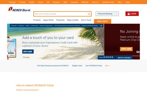 How to Redeem Payback Points - ICICI Bank
