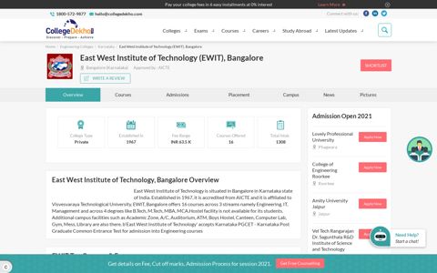 East West Institute of Technology (EWIT), Bangalore - 2021 ...
