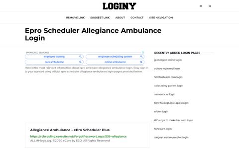 Epro Scheduler Allegiance Ambulance Login ✔️ One Click Login