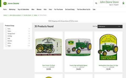 Home Decor | Indoor | For the Home | John Deere products ...