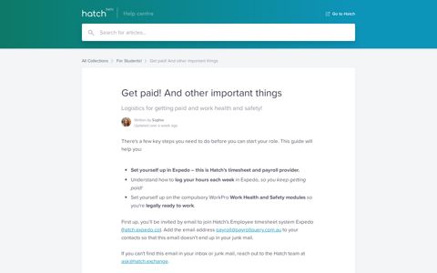 Get paid! And other important things | Hatch Help Center